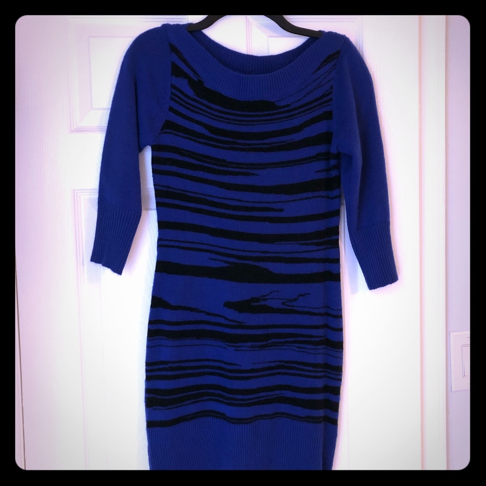 Blue & Black Sweater Dress